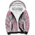 Mele Kalikimaka Hawaii Christmas Sherpa Hoodie Akala Seamless Floral Motif - Polynesian Pride