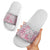 Mele Kalikimaka Hawaii Christmas Slide Sandals Akala Seamless Floral Motif - Polynesian Pride