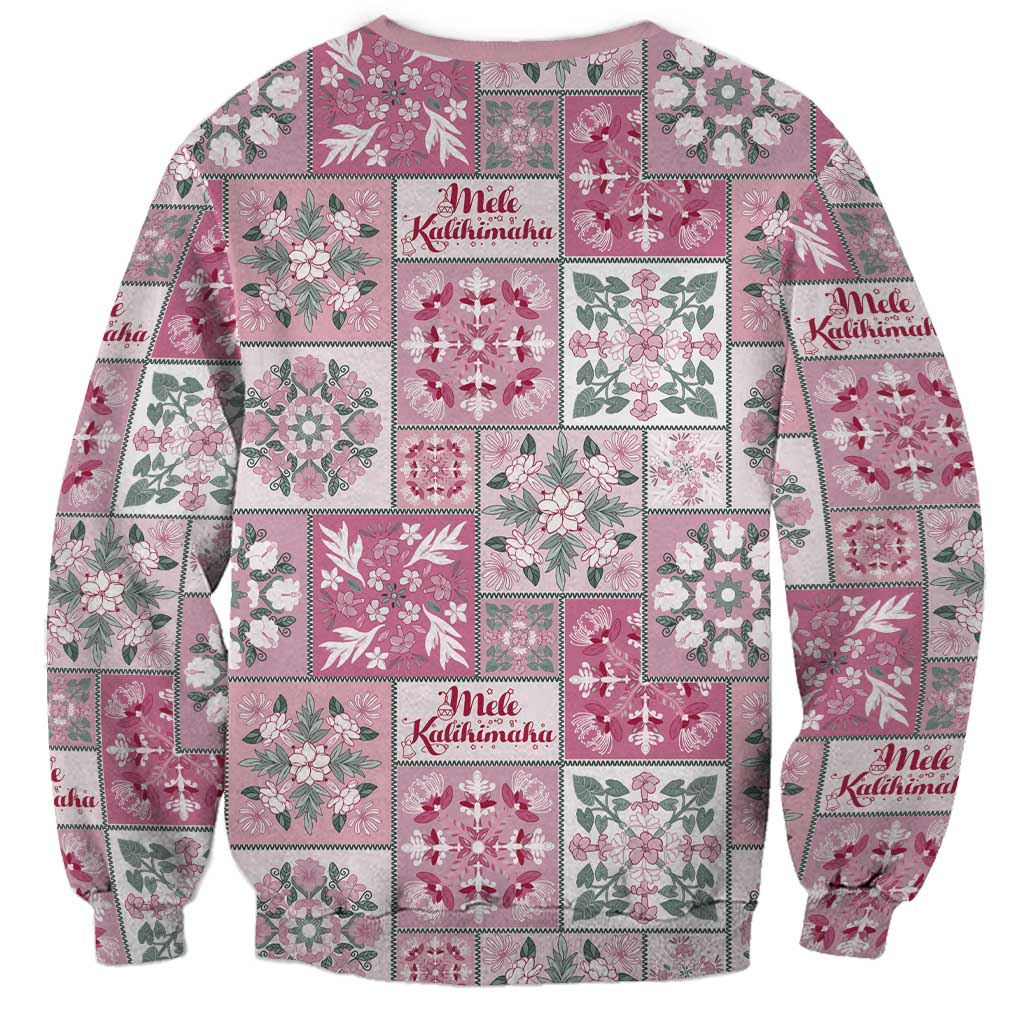Mele Kalikimaka Hawaii Christmas Sweatshirt Akala Seamless Floral Motif - Polynesian Pride