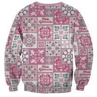 Mele Kalikimaka Hawaii Christmas Sweatshirt Akala Seamless Floral Motif - Polynesian Pride