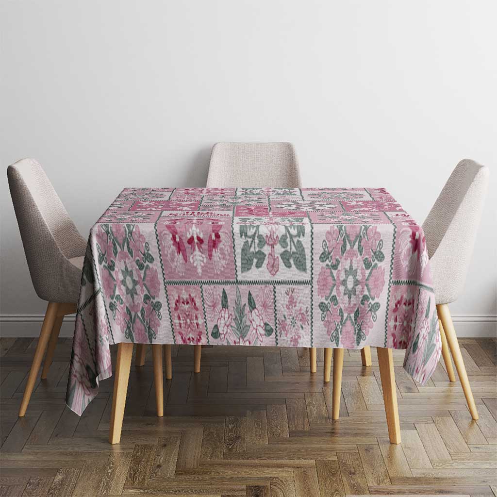 Mele Kalikimaka Hawaii Christmas Tablecloth Akala Seamless Floral Motif - Polynesian Pride