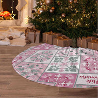 Mele Kalikimaka Hawaii Christmas Tree Skirt Akala Seamless Floral Motif - Polynesian Pride