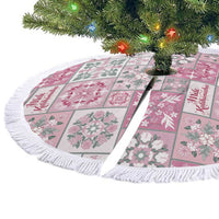 Mele Kalikimaka Hawaii Christmas Tree Skirt Akala Seamless Floral Motif - Polynesian Pride