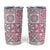 Mele Kalikimaka Hawaii Christmas Tumbler Cup Akala Seamless Floral Motif - Polynesian Pride