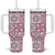 Mele Kalikimaka Hawaii Christmas Tumbler With Handle Akala Seamless Floral Motif - Polynesian Pride