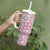 Mele Kalikimaka Hawaii Christmas Tumbler With Handle Akala Seamless Floral Motif - Polynesian Pride