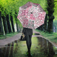 Mele Kalikimaka Hawaii Christmas Umbrella Akala Seamless Floral Motif - Polynesian Pride