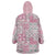 Mele Kalikimaka Hawaii Christmas Wearable Blanket Hoodie Akala Seamless Floral Motif - Polynesian Pride