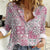 Mele Kalikimaka Hawaii Christmas Women Casual Shirt Akala Seamless Floral Motif - Polynesian Pride