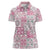 Mele Kalikimaka Hawaii Christmas Women Polo Shirt Akala Seamless Floral Motif - Polynesian Pride