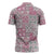 Mele Kalikimaka Hawaii Christmas Zipper Polo Shirt Akala Seamless Floral Motif - Polynesian Pride