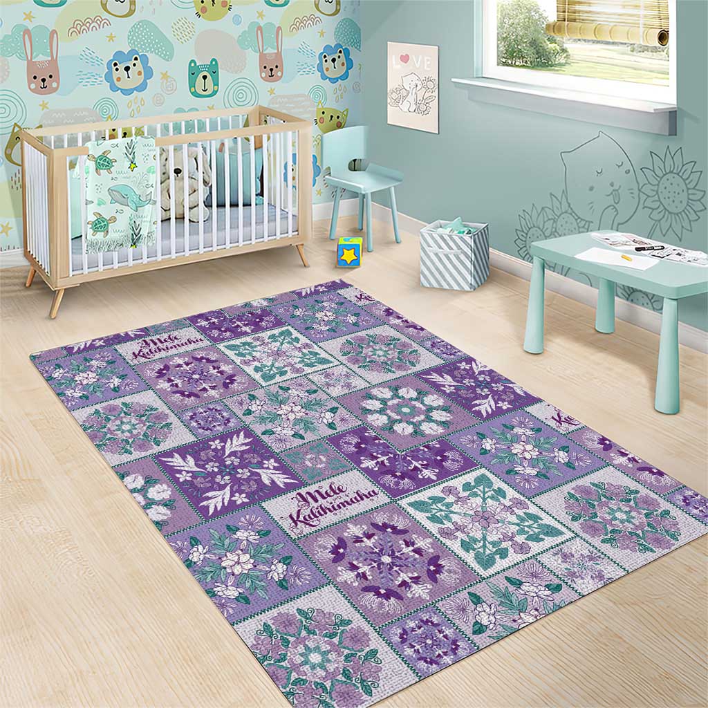 Mele Kalikimaka Hawaii Christmas Area Rug Poni Seamless Floral Motif - Polynesian Pride