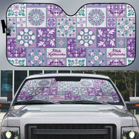 Mele Kalikimaka Hawaii Christmas Auto Sun Shade Poni Seamless Floral Motif - Polynesian Pride
