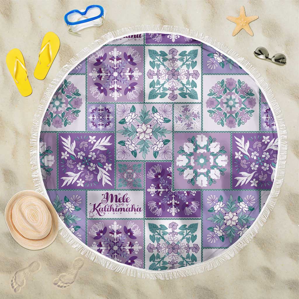 Mele Kalikimaka Hawaii Christmas Beach Blanket Poni Seamless Floral Motif - Polynesian Pride