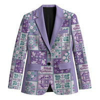 Mele Kalikimaka Hawaii Christmas Blazer Poni Seamless Floral Motif - Polynesian Pride