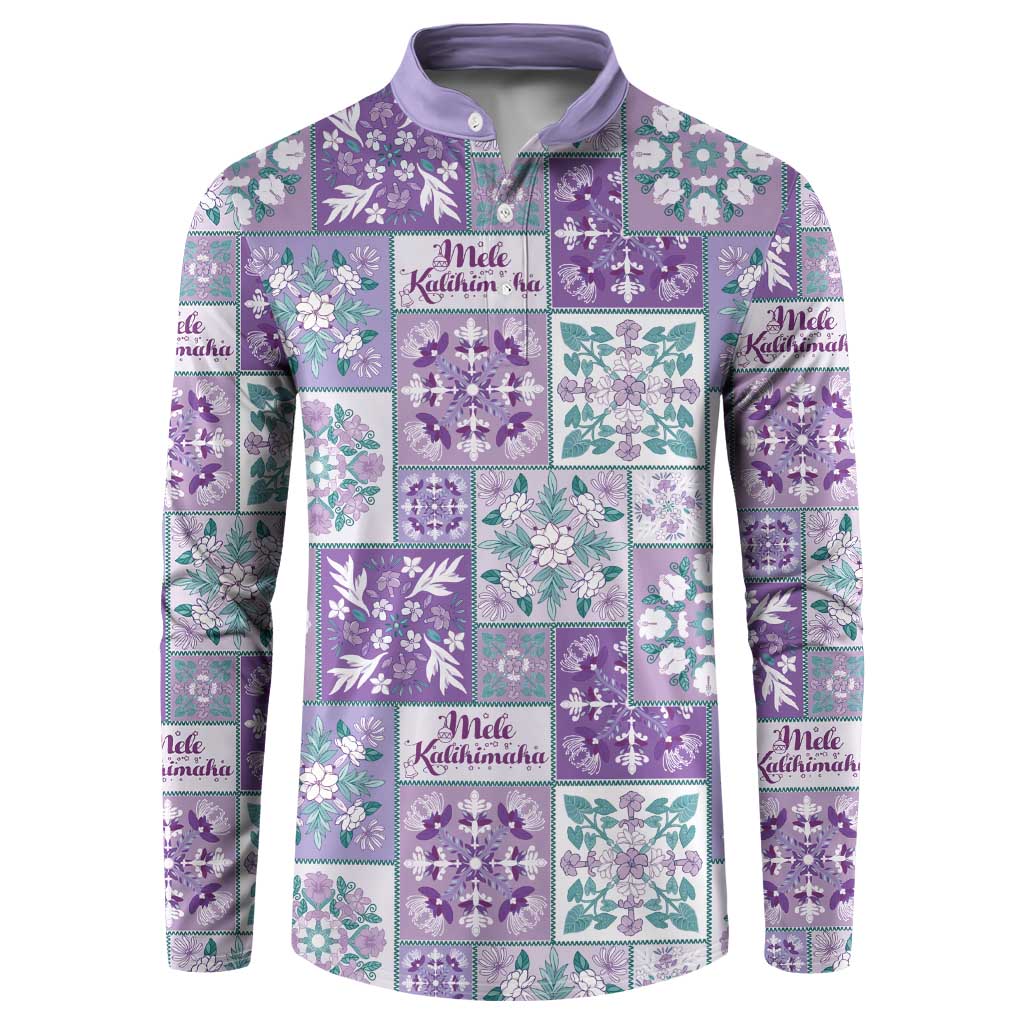 Mele Kalikimaka Hawaii Christmas Button Sweatshirt Poni Seamless Floral Motif - Polynesian Pride