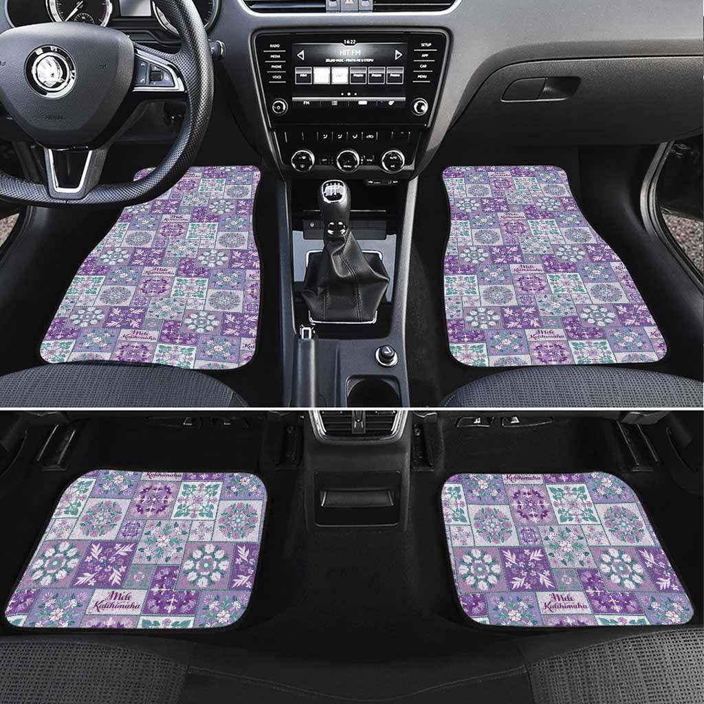 Mele Kalikimaka Hawaii Christmas Car Mats Poni Seamless Floral Motif - Polynesian Pride