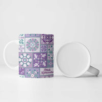 Mele Kalikimaka Hawaii Christmas Ceramic Mug Poni Seamless Floral Motif - Polynesian Pride