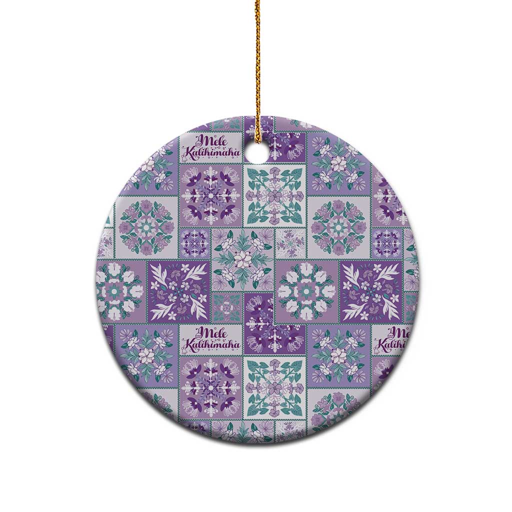 Mele Kalikimaka Hawaii Christmas Ceramic Ornament Poni Seamless Floral Motif - Polynesian Pride