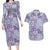 Mele Kalikimaka Hawaii Christmas Couples Matching Long Sleeve Bodycon Dress and Hawaiian Shirt Poni Seamless Floral Motif - Polynesian Pride