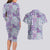 Mele Kalikimaka Hawaii Christmas Couples Matching Long Sleeve Bodycon Dress and Hawaiian Shirt Poni Seamless Floral Motif - Polynesian Pride