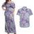 Mele Kalikimaka Hawaii Christmas Couples Matching Off Shoulder Maxi Dress and Hawaiian Shirt Poni Seamless Floral Motif - Polynesian Pride