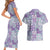 Mele Kalikimaka Hawaii Christmas Couples Matching Short Sleeve Bodycon Dress and Hawaiian Shirt Poni Seamless Floral Motif - Polynesian Pride