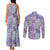 Mele Kalikimaka Hawaii Christmas Couples Matching Tank Maxi Dress and Long Sleeve Button Shirt Poni Seamless Floral Motif - Polynesian Pride