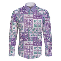 Mele Kalikimaka Hawaii Christmas Family Matching Long Sleeve Bodycon Dress and Hawaiian Shirt Poni Seamless Floral Motif - Polynesian Pride