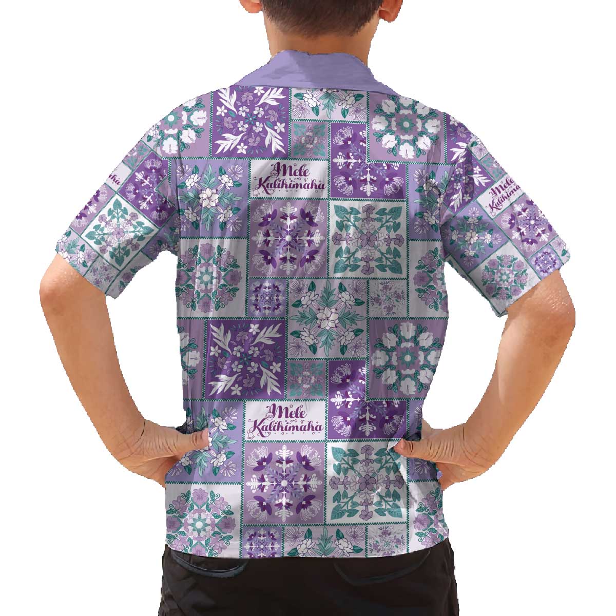 Mele Kalikimaka Hawaii Christmas Family Matching Off The Shoulder Long Sleeve Dress and Hawaiian Shirt Poni Seamless Floral Motif - Polynesian Pride