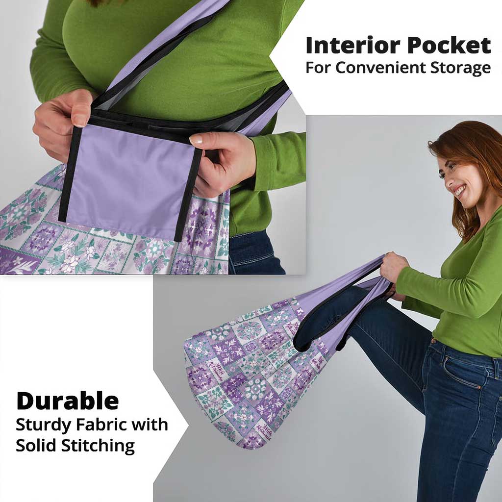 Mele Kalikimaka Hawaii Christmas Grocery Bag Poni Seamless Floral Motif - Polynesian Pride