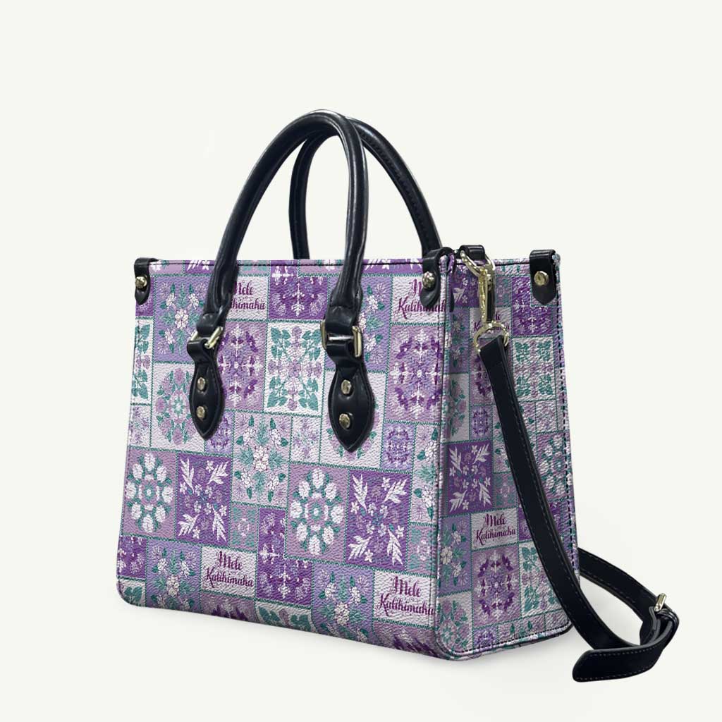 Mele Kalikimaka Hawaii Christmas Leather Bag Poni Seamless Floral Motif - Polynesian Pride