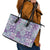 Mele Kalikimaka Hawaii Christmas Leather Tote Bag Poni Seamless Floral Motif - Polynesian Pride