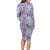Mele Kalikimaka Hawaii Christmas Long Sleeve Bodycon Dress Poni Seamless Floral Motif - Polynesian Pride