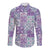 Mele Kalikimaka Hawaii Christmas Long Sleeve Button Shirt Poni Seamless Floral Motif - Polynesian Pride