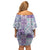 Mele Kalikimaka Hawaii Christmas Off Shoulder Short Dress Poni Seamless Floral Motif - Polynesian Pride