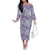 Mele Kalikimaka Hawaii Christmas Off The Shoulder Long Sleeve Dress Poni Seamless Floral Motif - Polynesian Pride