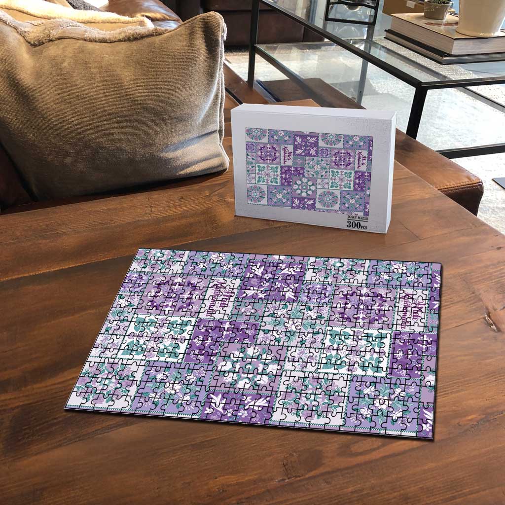 Mele Kalikimaka Hawaii Christmas Puzzle Poni Seamless Floral Motif - Polynesian Pride