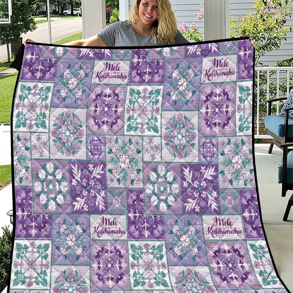 Mele Kalikimaka Hawaii Christmas Quilt Poni Seamless Floral Motif - Polynesian Pride