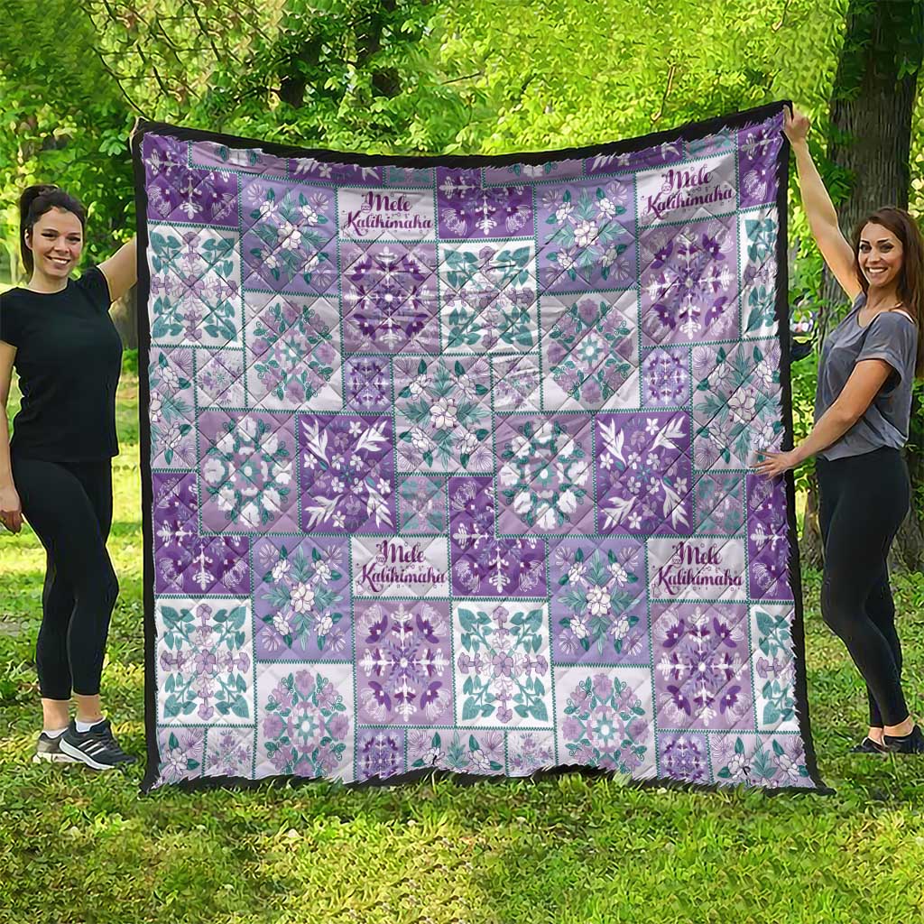 Mele Kalikimaka Hawaii Christmas Quilt Poni Seamless Floral Motif - Polynesian Pride