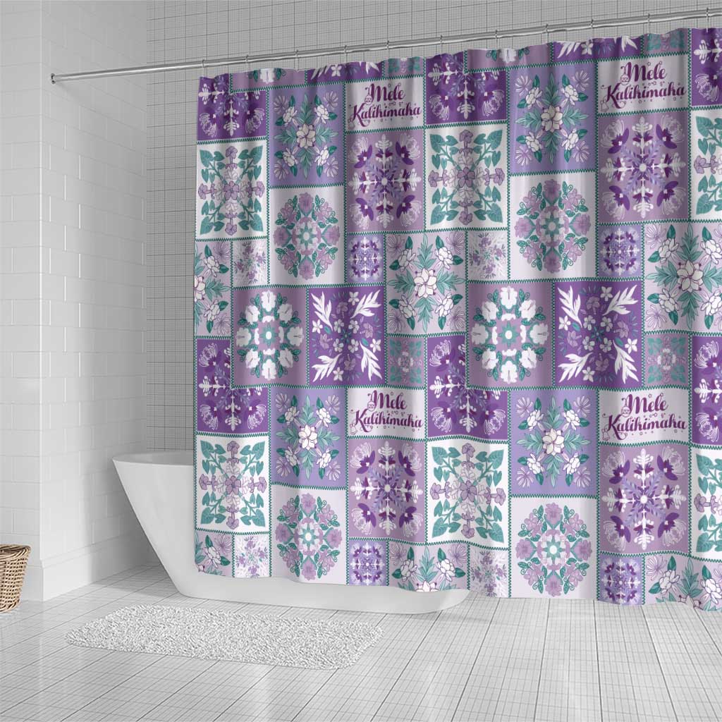 Mele Kalikimaka Hawaii Christmas Shower Curtain Poni Seamless Floral Motif - Polynesian Pride