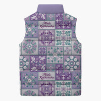 Mele Kalikimaka Hawaii Christmas Sleeveless Puffer Jacket Poni Seamless Floral Motif - Polynesian Pride