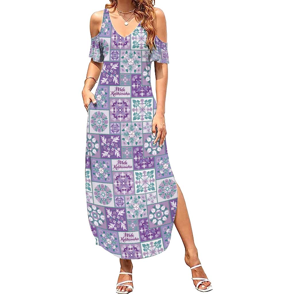 Mele Kalikimaka Hawaii Christmas Summer Maxi Dress Poni Seamless Floral Motif - Polynesian Pride