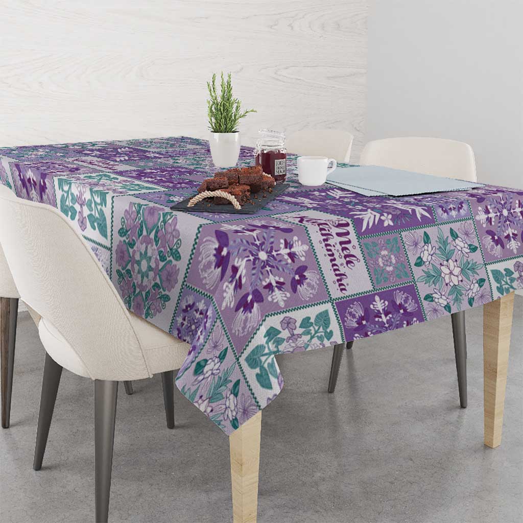 Mele Kalikimaka Hawaii Christmas Tablecloth Poni Seamless Floral Motif - Polynesian Pride