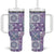 Mele Kalikimaka Hawaii Christmas Tumbler With Handle Poni Seamless Floral Motif - Polynesian Pride