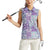 Mele Kalikimaka Hawaii Christmas Women Sleeveless Polo Shirt Poni Seamless Floral Motif - Polynesian Pride