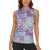 Mele Kalikimaka Hawaii Christmas Women Sleeveless Polo Shirt Poni Seamless Floral Motif - Polynesian Pride