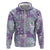 Mele Kalikimaka Hawaii Christmas Zip Hoodie Poni Seamless Floral Motif - Polynesian Pride
