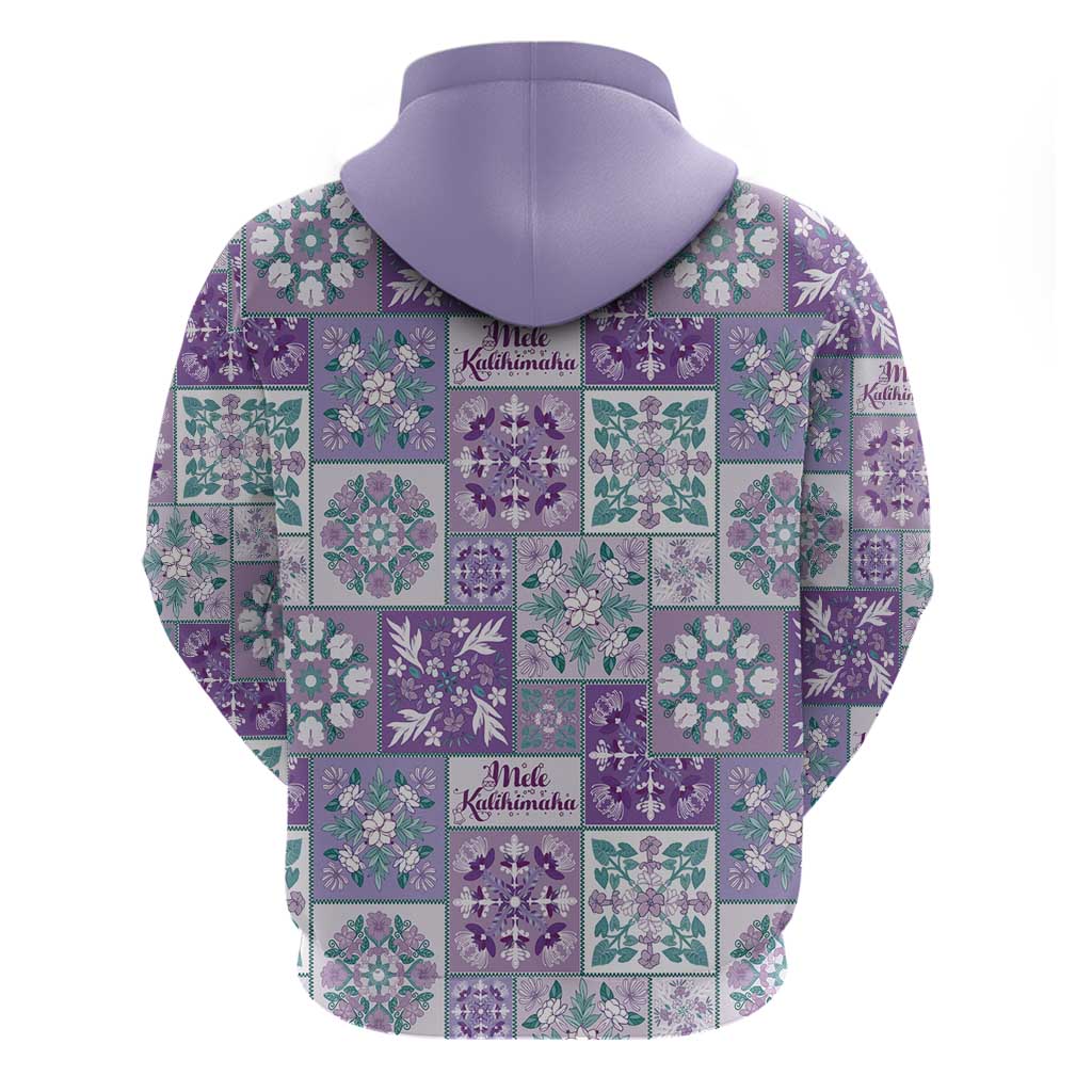 Mele Kalikimaka Hawaii Christmas Zip Hoodie Poni Seamless Floral Motif - Polynesian Pride