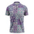 Mele Kalikimaka Hawaii Christmas Zipper Polo Shirt Poni Seamless Floral Motif - Polynesian Pride